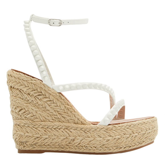 Christian Louboutin Mafaldina Zeppa 120 White Platform Wedge Sandal Heel Pump 42 - Picture 1 of 12